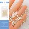 3D High-Gloss Beige Round Nail Art Pearls - No Hole, Multiple Sizes, Non-Peeling