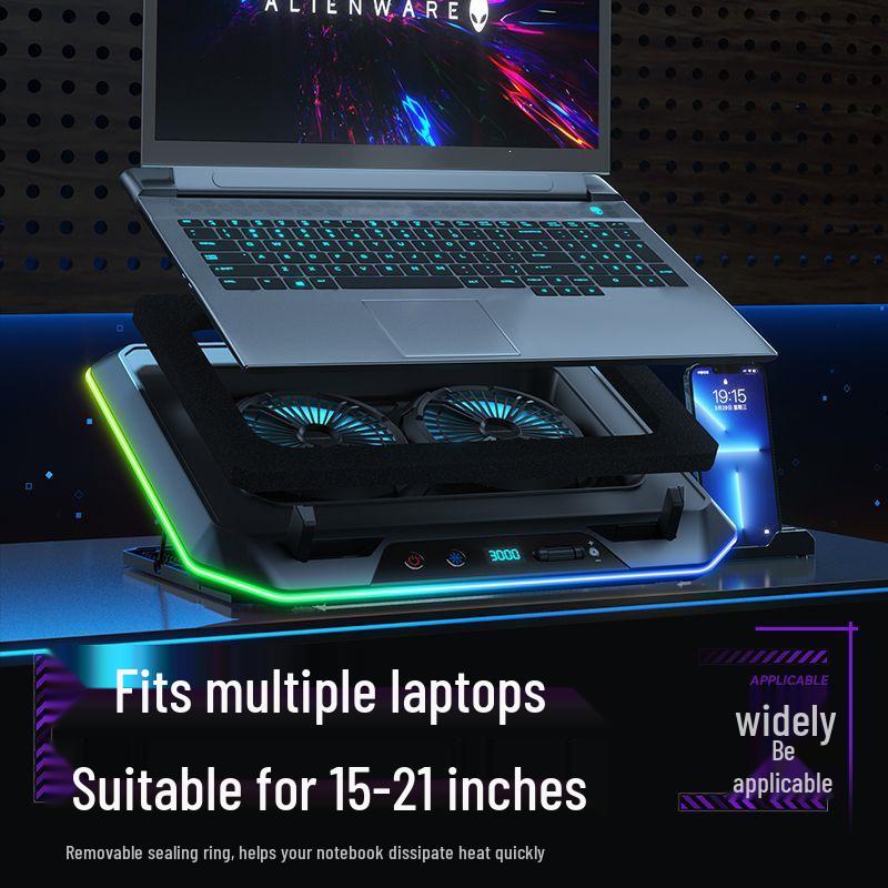 Gaming Laptop Cooling Stand with Silent Air-Cooled Fan for Efficient Heat Dissipation