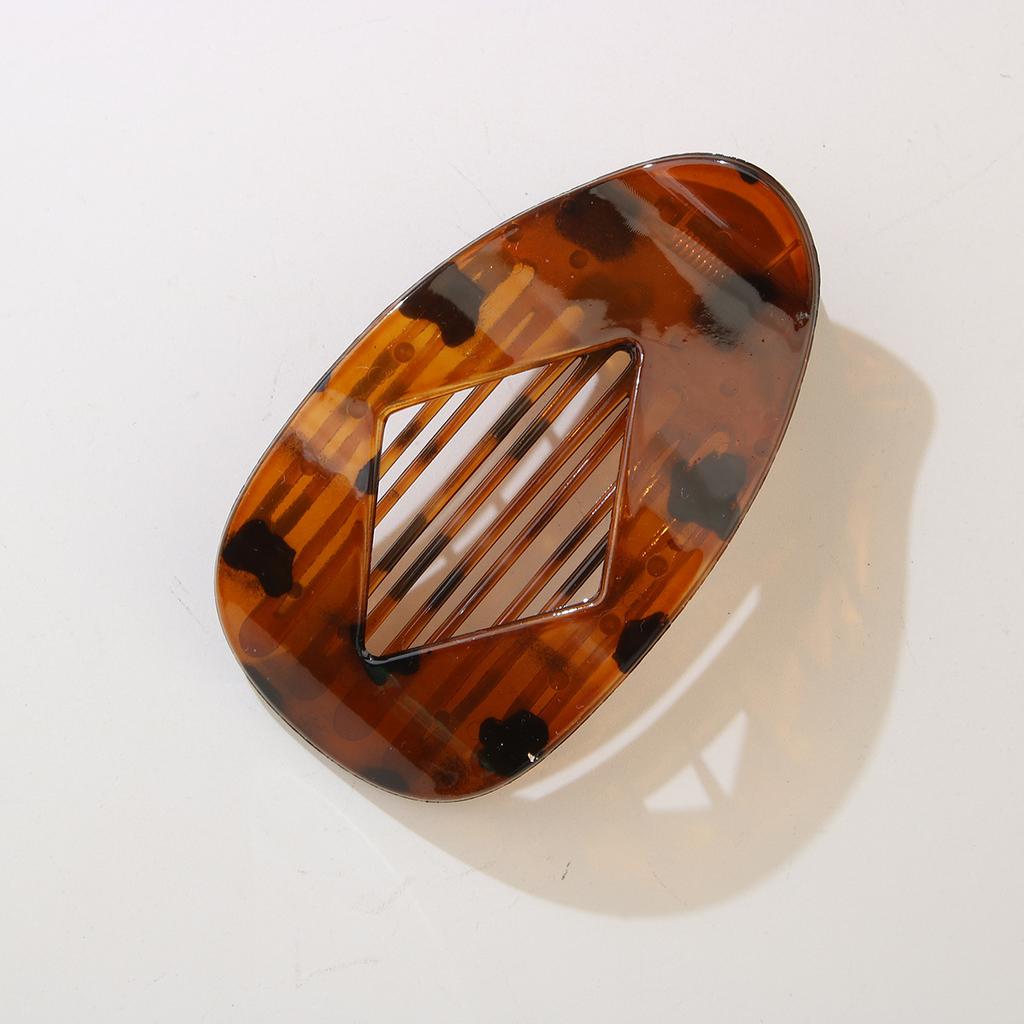 Diamond-shaped Flat Oval Hairpin, Duckbill Hairpin for Back of Head Bun, Elegant Shark Hairpin