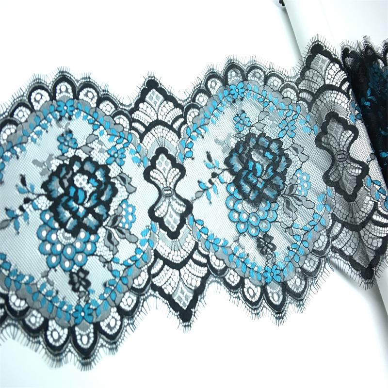 3m X 23cm French Chantilly Lace, Non-stretch Two-tone Eyelash Lace Fabric for Sewing, Bra, Underwear, Lingerie, Dress, Garment, Crafting