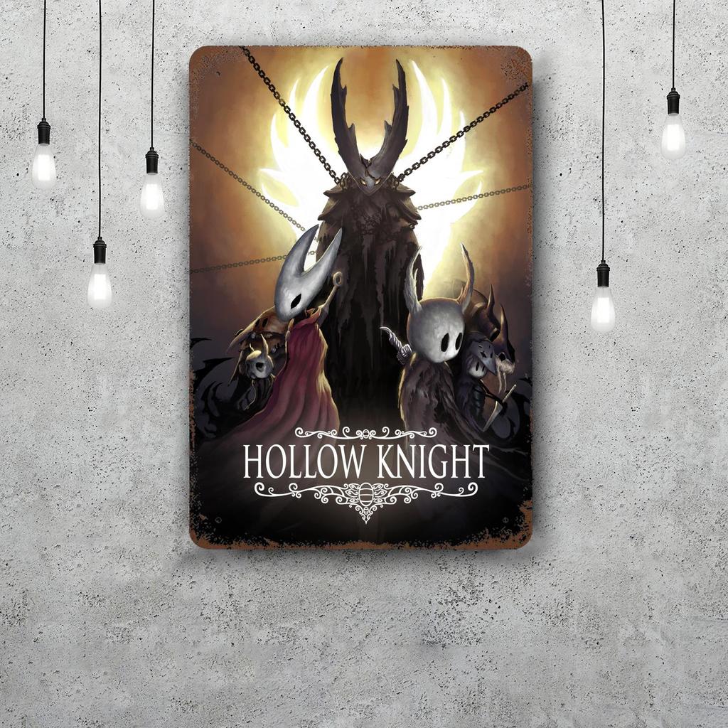 Hollow Knight Decor Poster Vintage Tin Sign Metal Sign Decorative Plaque for Pub Bar Man Cave Club Wall Decoration