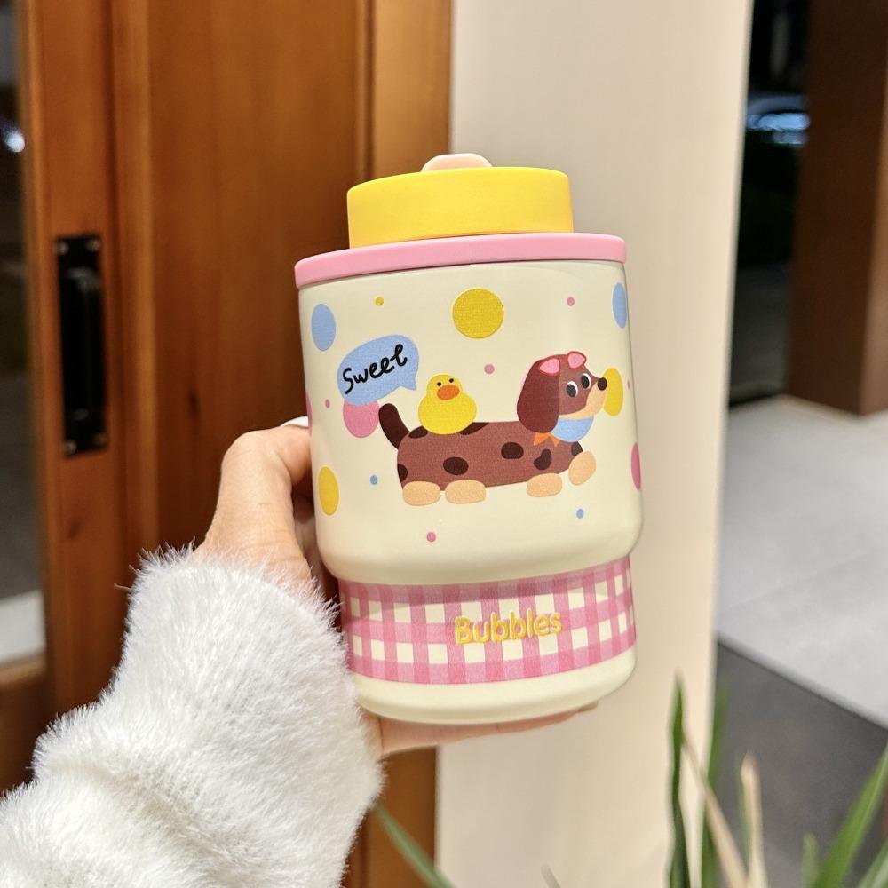 Leak Proof Stainless Steel Coffee Cup Cartoon Insulated Cup Cute Car Water Cup  Office