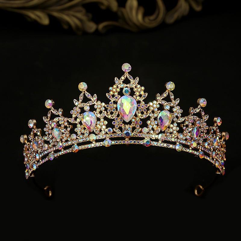 Bridal Crown Children's Performance Tiara Alloy Rhinestone Headband Princess Style Hair Accessories Baked Decoration