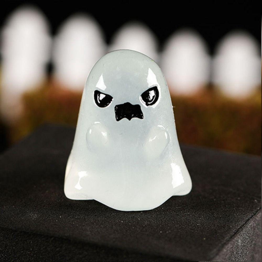 8pcs Cartoon Halloween Luminous Ghost Figurines Halloween Pumpkin Ghost Decor  Bar Home Decor