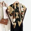 New Flower Print 91 Square Scarf Imitation Cashmere Texture Warm Bag Head Scarf Elegant Fashion Versatile Women's Scarf