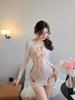 Wholesale Sexy Lingerie Fishnet Bodystocking Women Long Sleeve Cutout Mini Dress Erotic Hollow Out Chemise Adult Clubwear