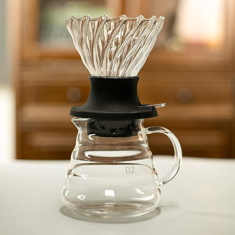 Adjustable Glass Coffee Dripper Filter Cup Home Immersion Coffee Dripper and Filters Glass Hand-brewed Conical Coffee Maker Cup
