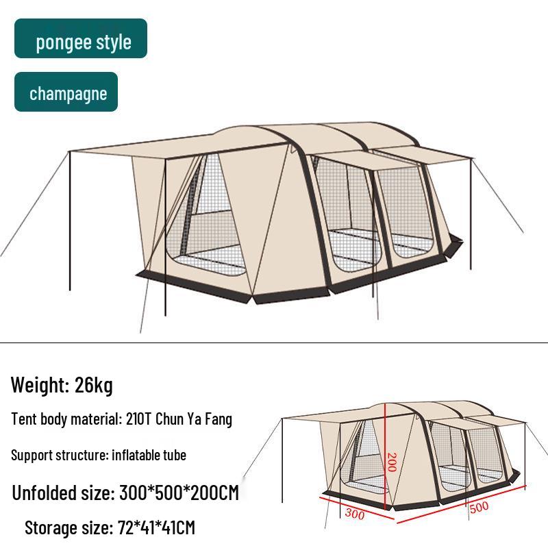 Inflatable Car Rear Tent: Thick Sun and Rain Protection Awning for Outdoor Camping