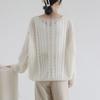 Hollow Out Thin Knitted Sweater for Women Simple and Lazy Style for Spring and Summer Pullover Sweater for Women Loose Top