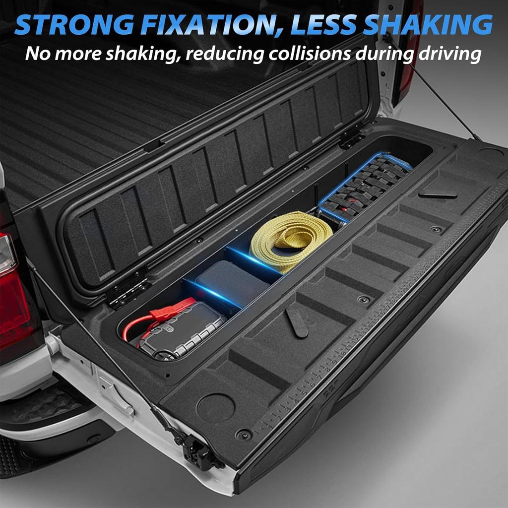 Tailgate Organizer Compatible With Chevy Colorado/GMC Canyon 2025 2024 | Tailgate Cargo Nets, Dividers, D-Rings Compatible With Chevy Colorado/GMC