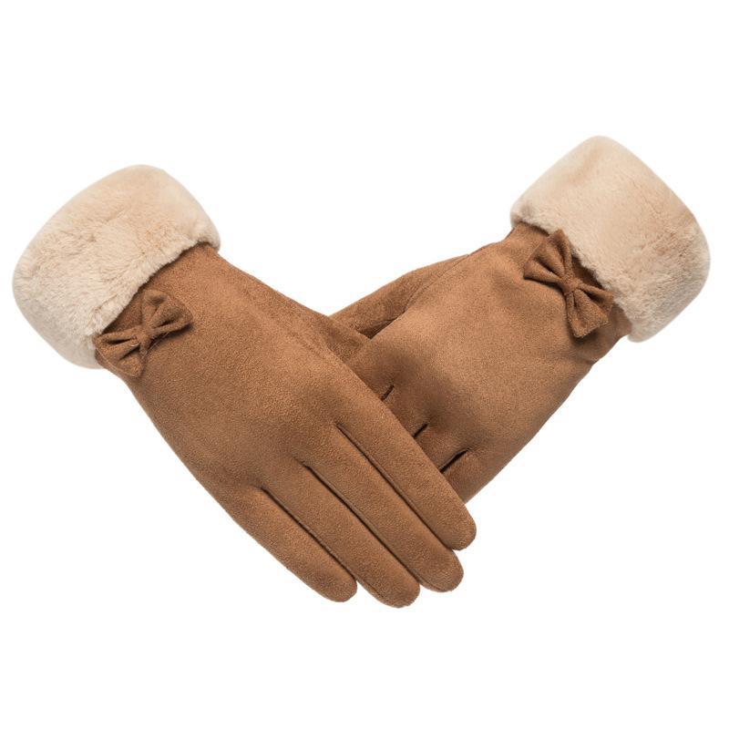 Warm Gloves Women's Winter Velvet Thickened Outdoor Cycling Fingers