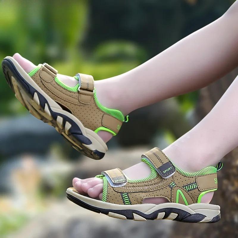 Sport-Sandalen für Jungen Atmungsaktiv Outdoor Weiche Sohle Strandschuhe Sommer Kinder Freizeit Wandersandalen Rutschfest