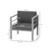 Garden Sofa, All-Weather Garden Single Sofa with Removable Cushions, Metal Frame Outdoor Furniture for Balcony, Charcoal Grey