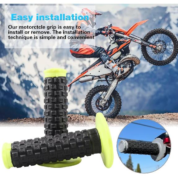 7/8" Dirt Bike Grip Rubber Anti-Slip Universal Motorcycle Grips Handlebar Racing Grip For Motocross Mini Bike Surron Light Bee X Grips KLX110 YZ450F