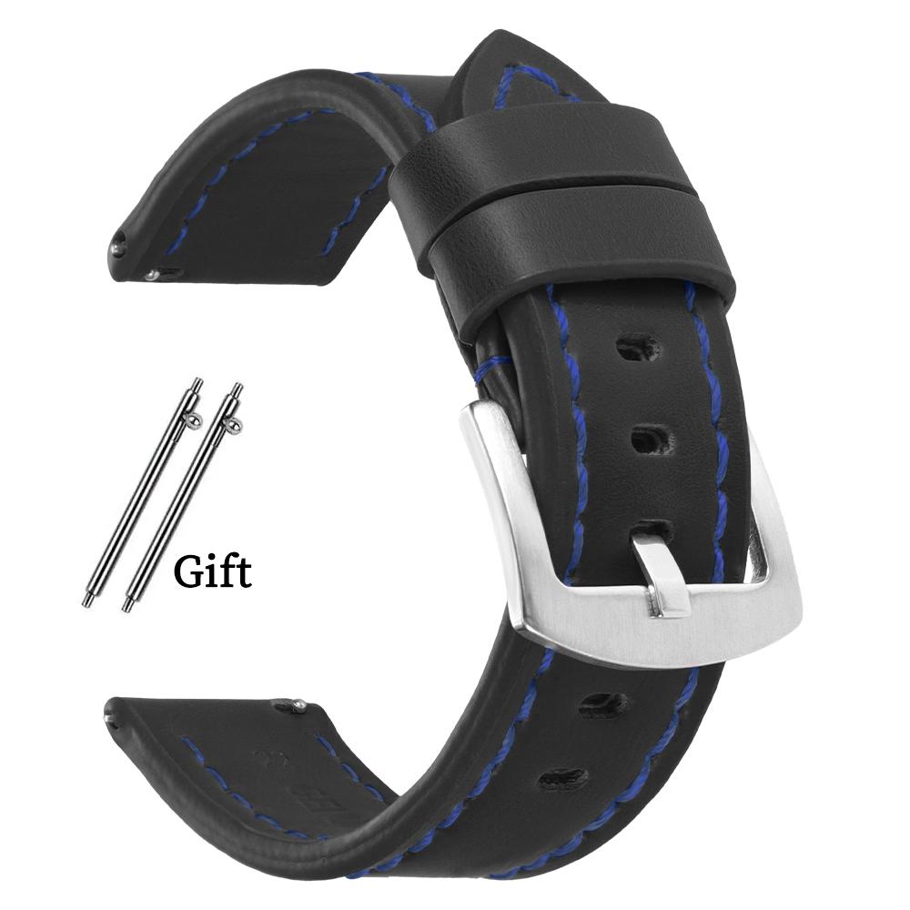 18mm 20mm 22mm 24mm Retro Leather Strap for Huawei Watch GT5/4/3 Calfskin Watch Band for Seiko Quick Release Watches Accessories