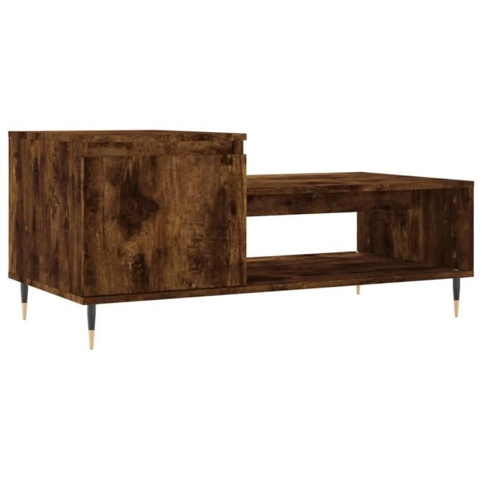 VidaXL Coffee Table Smoked Oak 100x50x45 Cm Engineered Wood 830825