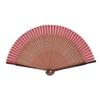 Onishi Kenseihan Plain Short-Length Silk Folding Fan, Dark Red/Dark Red Bamboo, Size: Approx. H21, S