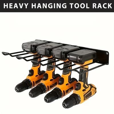 Heavy Floating Tool Rack and Organizational Machine Wall Mounted Garage Storage Rack for Handheld and Power Tools
