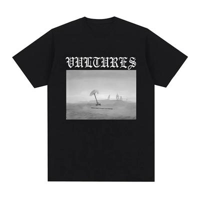 Kanye West Vultures Neues Song- und Albumcover-T-Shirt Unisex Damen Harajuku Gothic Lose T-Shirts Hip Hop Punk Style Tees Streetwear Unisex