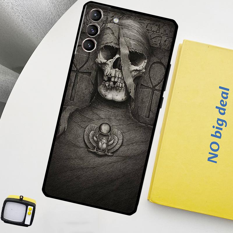 Ancient Egypt Pharaoh Phone Case For Samsung Galaxy S25 Ultra S21 S22 S23 S24 Ultra S9 S10 S20 Plus S25 FE Cover