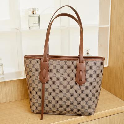 Tote Bag Women's Bag Large Shoulder Bag Printed Alphabet Vintage Large Capacity Portable Commuter Bag