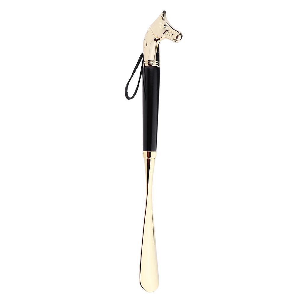 Long Metal Shoe Horn With Wood Handle Horse Head 32cm/12.60in