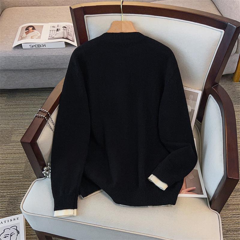 Plus Size Women's Loose Cardigan & Sweater Set (Bust 150/160) - Style 350-8081