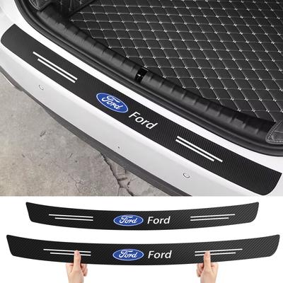 1Pcs Car Carbon Fiber Rear Bumper Trunk Protection Stickers for Focus Fiesta EcoSport ESCORT Ranger Fusion Mondeo Mustang