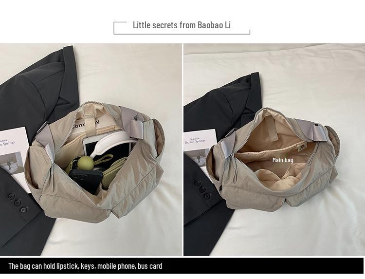 Bolsa Transversal Unissex de Nylon Impermeável com Múltiplos Bolsos e Grande Capacidade