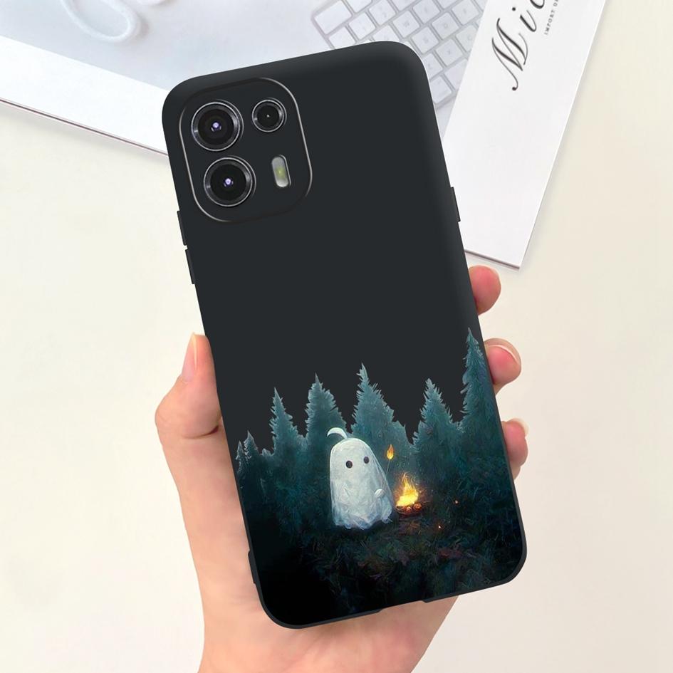 For Moto Edge 20 Lite Case  XT2139-1 Funda Fashion Painted Black Soft Silicone Protector Cover For Motorola Edge 20 Fusion Coque