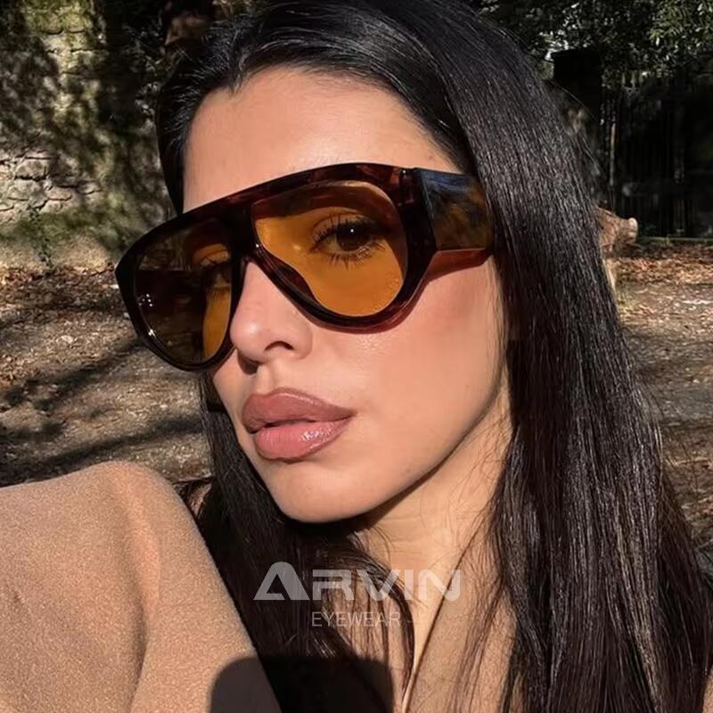 Luxury Brand Designer Oversized Pilot Sunglasses Women Fashion Gradient Shade Eyewear Uv400 Men Popular Outdoor Sun Glasses