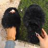 Fashion New Autumn Winter Women Fashion Faux Fur Slippers Solid Color Comfort Indoor Home Slippers Woman Lightweight Warm Fluffy Slides