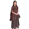  spring and autumn new European and American women's clothing loose meat covering tulle cape chiffon shawl suspender skirt set