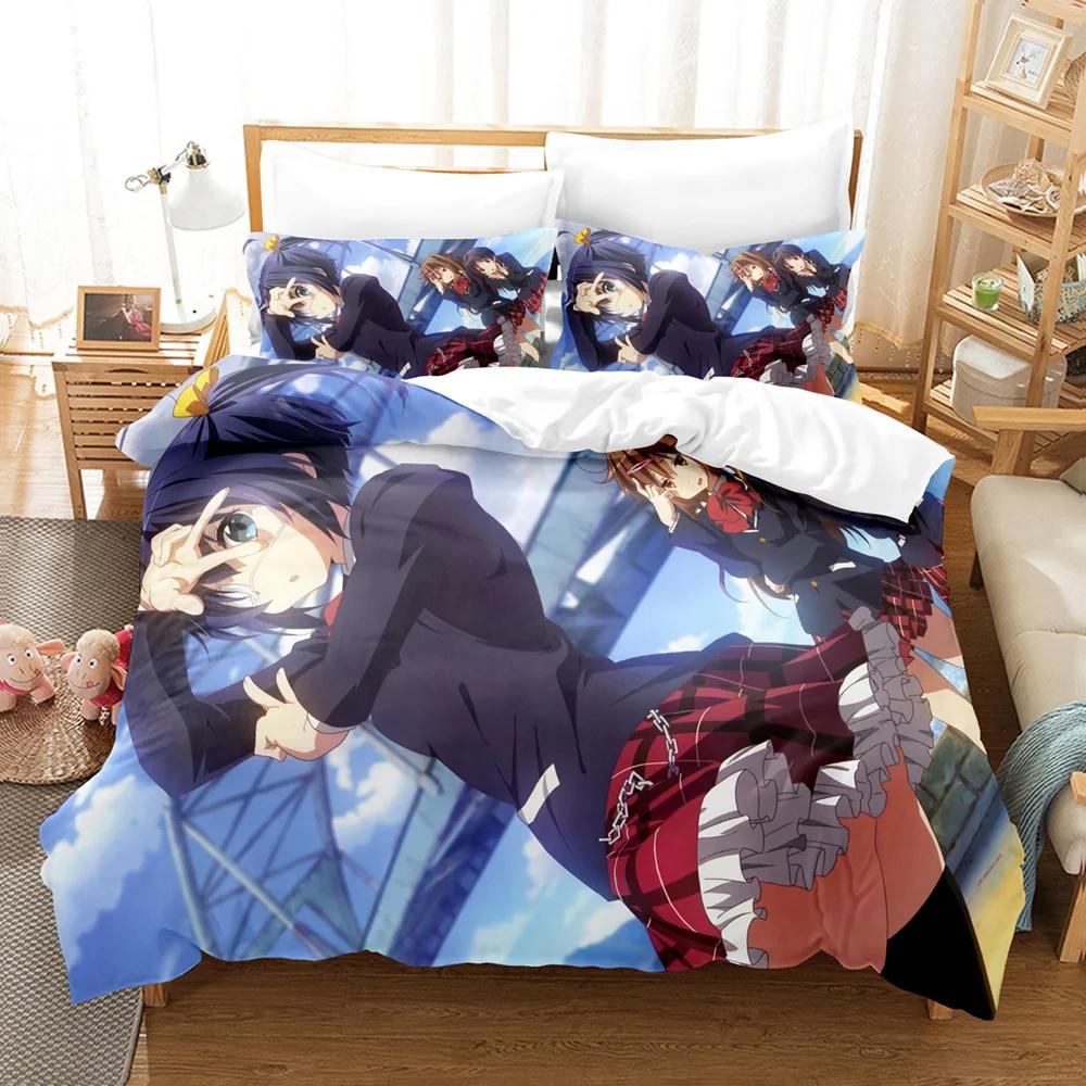 Anime Love Chunibyo Other Delusions Rikka Bedding Set Boys Girls Twin Queen Size Duvet Cover Pillowcase Bed Kids Adult