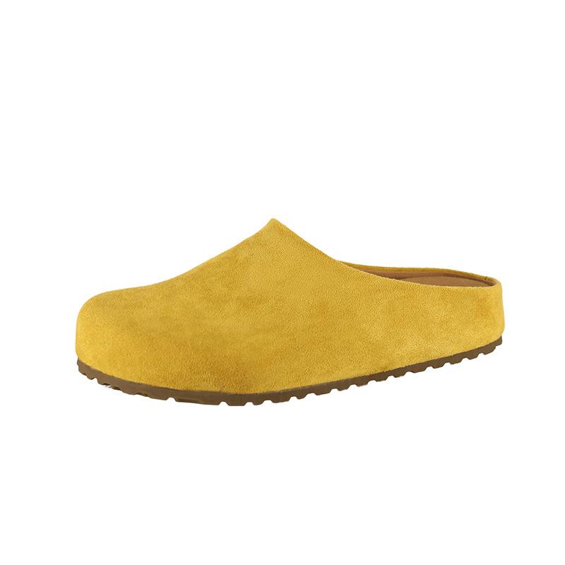Thick-bottomed bag head, half slippers for women, half support for spring pregnant women, non-slip retro, ugly and cute Boken
