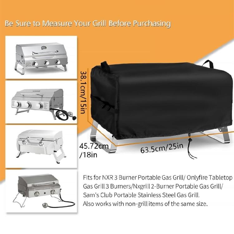 Home Gas Cooker Cover, 600D PVC Storage Cover for Portable BBQ Unit, 25 X 18 X 15 Size for Yard Shelf Use and Mobile Cooking Storage