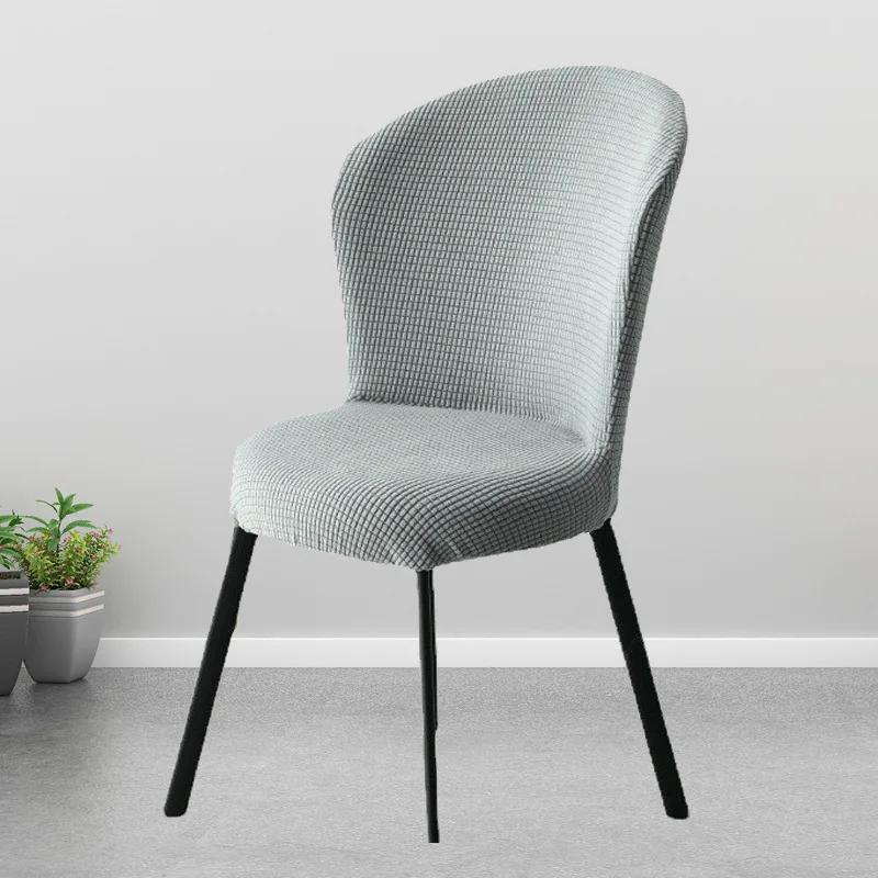 Чехол на стул из жаккарда для обеденного стола чехол на стул в форме дуги эластичный чехол для сиденья чехлы на стулья для отеля банкета кухни спальни свадьбы 1PC серебряный серый 5598₽