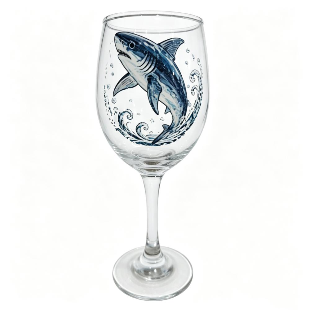 Octopus Ocean Animal Wine Glass Tortoise Dolphin Glass Goblet 2D Printed Shark Whale Marine Animal Tall Glass Home Decor