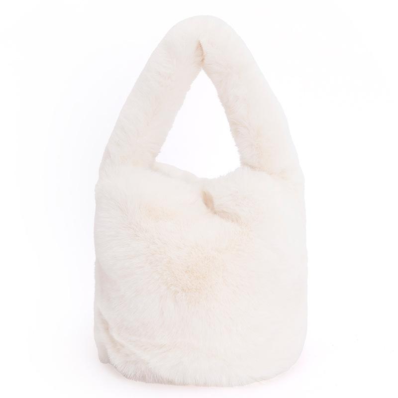 2025 Autumn New Niche Design Bucket Bag Plush Cute Sweet Wind Korean Version Foreign Style Handbag