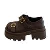 Retro Black British Style Platform Small Leather Shoes Women's 2025 New Autumn and Winter with Skirts Versatile Mary Jane Single Shoes