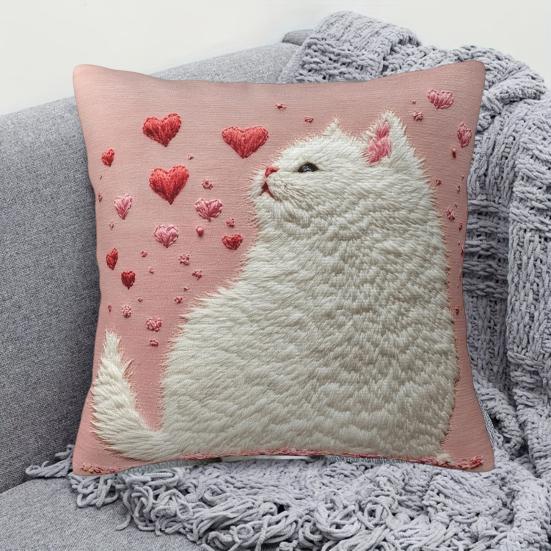 45x45CM Pynteputetrekk Tegneserie Hund Katt Putetrekk Hjem Stue Soverom Sofa Seng Dekorativt Firkantet Putetrekk