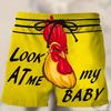 Men's New Shorts with Humorous Cartoon 3D Printing Casual Style Men's Beach Pants