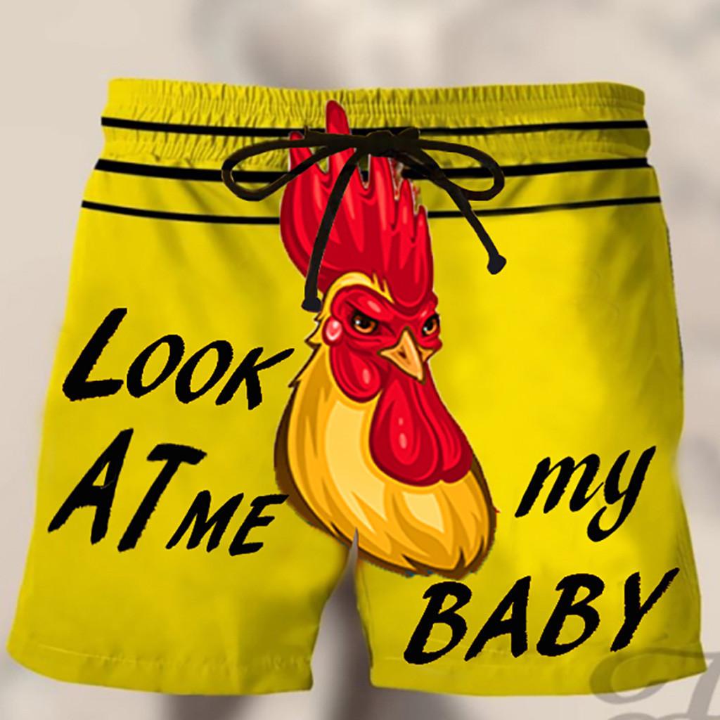Men's New Shorts with Humorous Cartoon 3D Printing Casual Style Men's Beach Pants