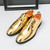 Luxury Silver Men Patent Leather Shoes Point-toe Business Dress Shoes Big Size Formal Shoe Men Fashion Shiny Party Social Shoes