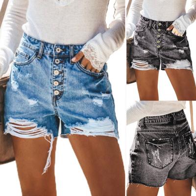 Women's Summer Denim Shorts Women's Pleated Denim Shorts High Waisted Shorts