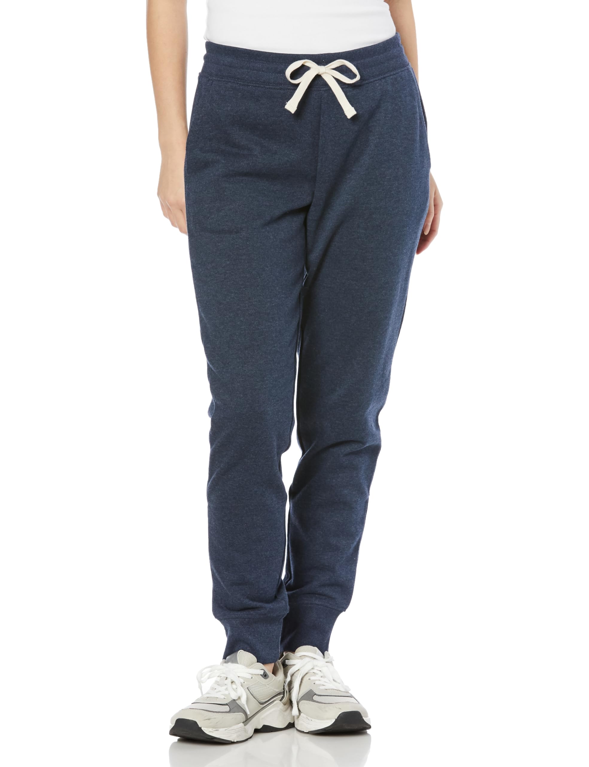 

Женские спортивные штаны джоггеры Amazon Essentials с флисовой подкладкой, свободного кроя, темно-синий меланж, размер 2XL