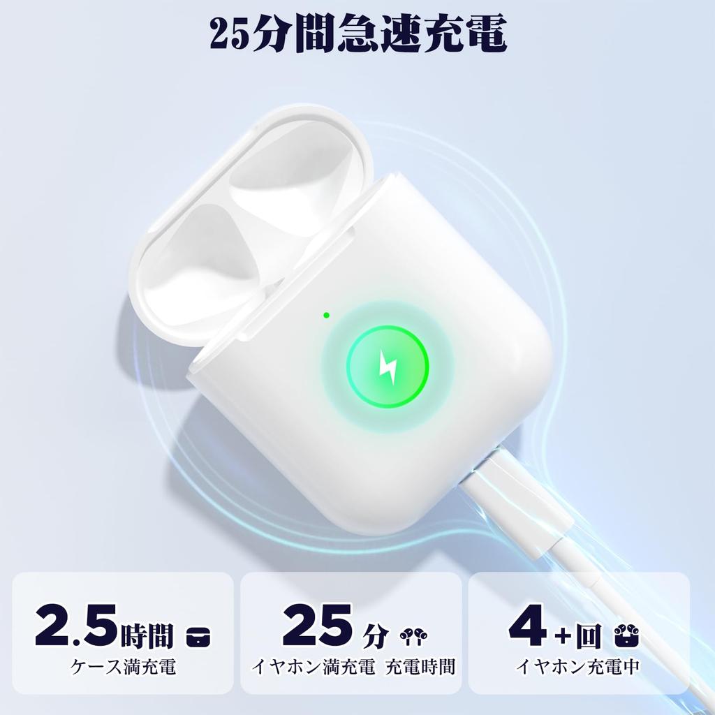 Ersatz-Ladecase für kompatible Ladehalterungen der 1. und 2. Generation, lädt AirPods, beinhaltet Bluetooth-Kopplung und kabelloses Laden