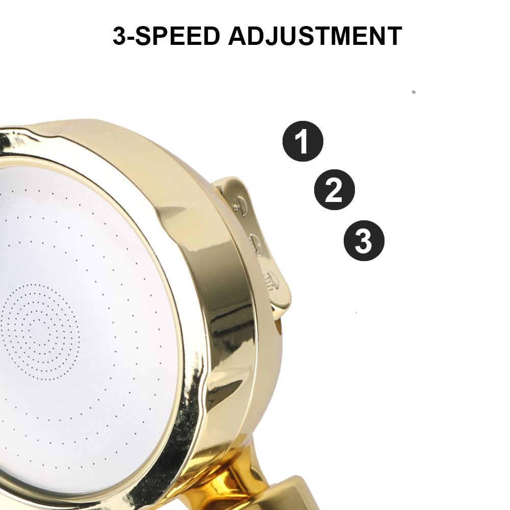 360 grader roterande handhållet duschhuvud Justerbart 3 sprayinställning med ON/OFF Paus-brytare Vattensparande duschhuvud