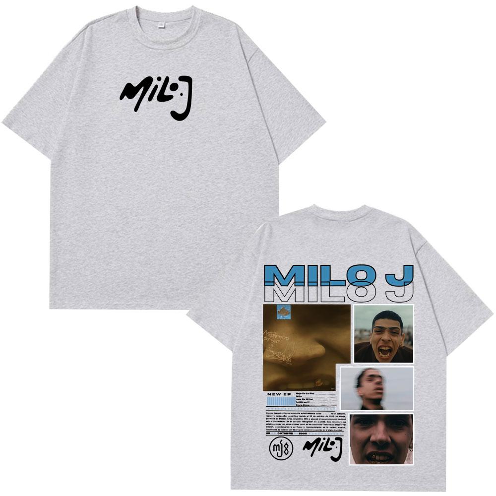 Rapper Milo J La Vida Era Mas Corta Album Graphic T Shirts Mens Women Hip Hop Tshirt Cotton Short Slevee Vintage Tshirts Tops