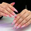 24 Pieces Of Manicure Pink Gradual Change 3D Three-Dimensional Relief Aurora Spice Girl Wind Long Tip Wearing Armor
